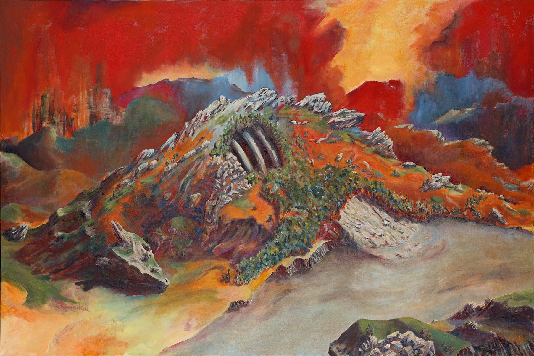Orogénie ou les plis du temps - Peinture de Fanny Stauff